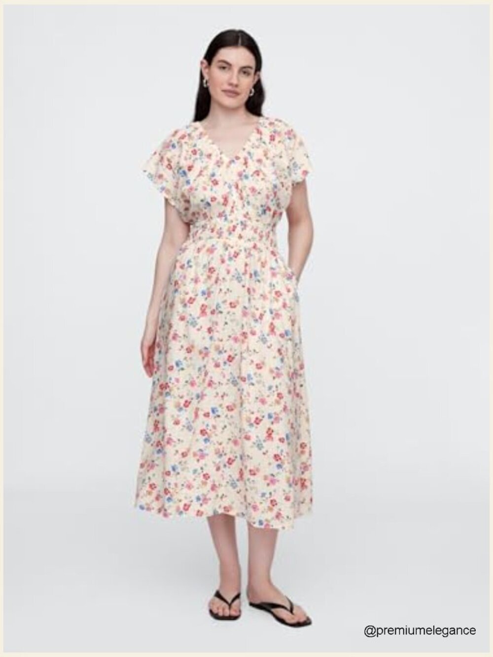 Smocked Waist Maxi Dress, Comfortable Fit, Machine Washable, Casual Wear - Picture 4 of 6